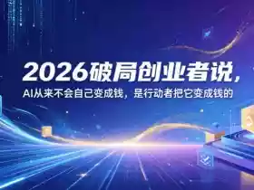2026破局创业者说,AI从来不会自己变成钱,是行动者把它变成钱的【文档】