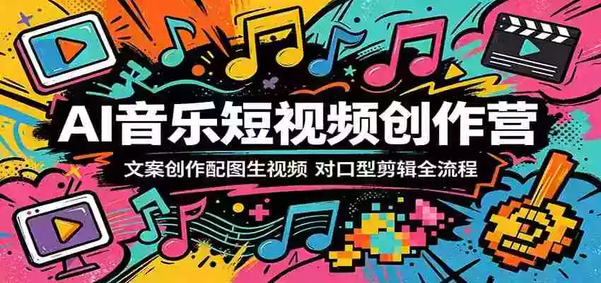 AI音乐短视频创作营:文案创作配图生视频,对口型剪辑全流程