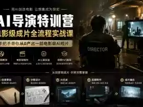 AI导演特训营,电影级成片全流程实战课,手把手带你从0产出一部电影级AI短片