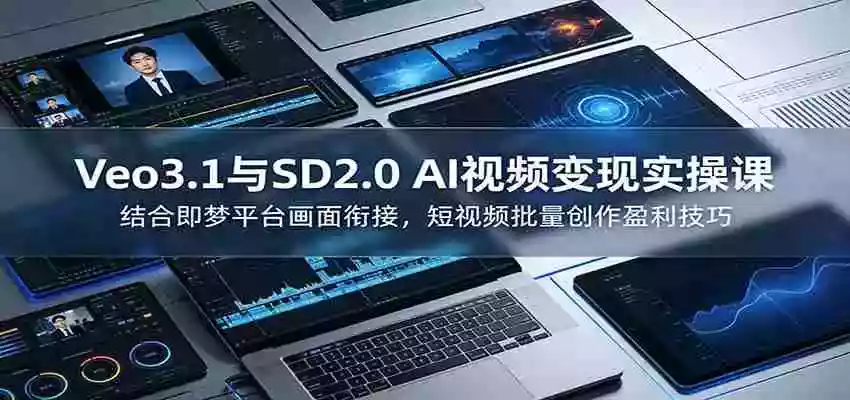 Veo3.1与SD2.0 AI视频变现实操课课:结合即梦平台画面衔接,短视频批量创作盈利技巧 Veo3.1与SD2.0 AI视频变现实操课课:结合即梦平台画面衔接,短视频批量创作盈利技巧