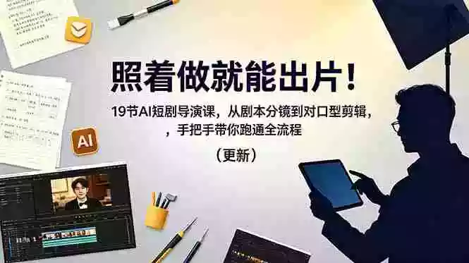 照着做就能出片!19节AI短剧导演课,从剧本分镜到对口型剪辑,手把手带你跑通全流程(更新)