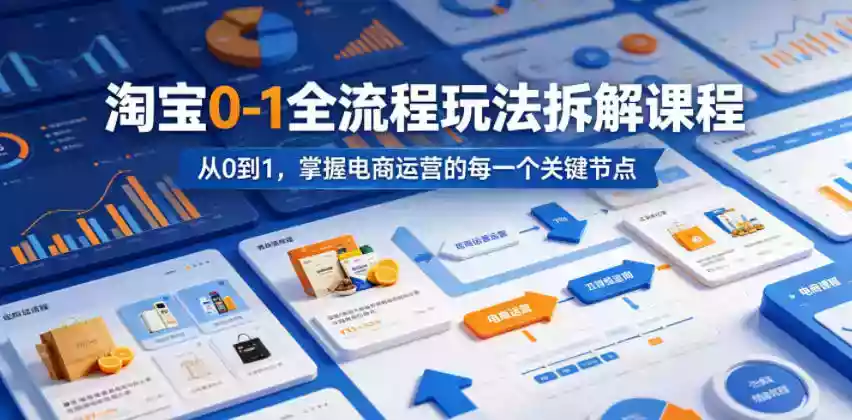 淘宝0-1全流程玩法拆解课程,从0到1,掌握电商运营的每一个关键节点