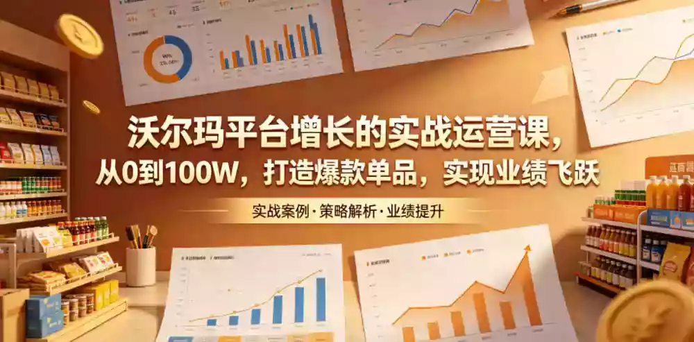 沃尔玛平台增长的实战运营课，从0到100W，打造爆款单品，实现业绩飞跃