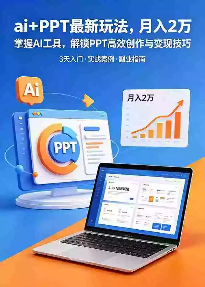 ai+PPT最新玩法,月入2万掌握AI工具,解锁PPT高效创作与变现技巧3天入门,实战案例副业指南 ai+PPT最新玩法,月入2万掌握AI工具,解锁PPT高效创作与变现技巧3天入门,实战案例副业指南