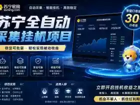 苏宁全自动采集挂G项目,稳定可批量,单窗口收益30+,可矩阵放大收益【揭秘】