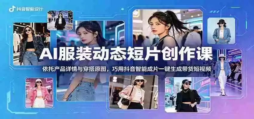 AI服装动态短片创作课:依托产品详情与穿搭原图,巧用抖音智能成片一键生成带货短视频