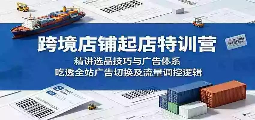 跨境店铺起店特训营:精讲选品技巧与广告体系,吃透全站广告切换及流量调控逻辑
