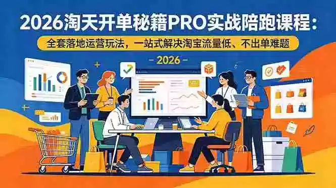 2026淘天开单秘籍PRO实战陪跑课程:全套落地运营玩法,一站式解决淘宝流量低、不出单难题 2026淘天开单秘籍PRO实战陪跑课程:全套落地运营玩法,一站式解决淘宝流量低、不出单难题