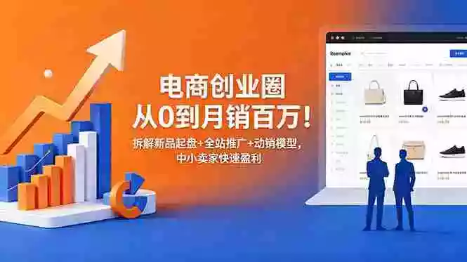 电商创业圈从0到月销百万!拆解新品起盘+全站推广+动销模型,中小卖家快速盈利 电商创业圈从0到月销百万!拆解新品起盘+全站推广+动销模型,中小卖家快速盈利
