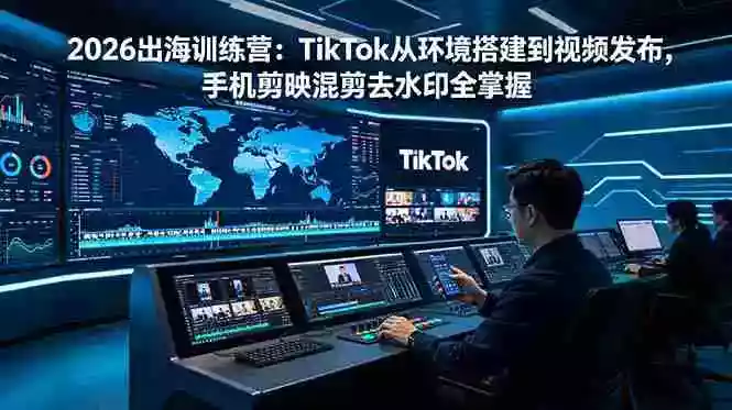 2026出海训练营:TikTok从环境搭建到视频发布,手机剪映混剪去水印全掌握 2026出海训练营:TikTok从环境搭建到视频发布,手机剪映混剪去水印全掌握