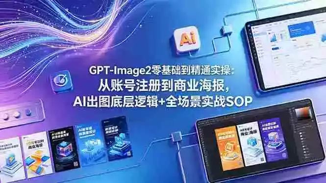 GPT-Image2零基础到精通实操:从账号注册到商业海报,AI出图底层逻辑+全场景实战SOP GPT-Image2零基础到精通实操:从账号注册到商业海报,AI出图底层逻辑+全场景实战SOP