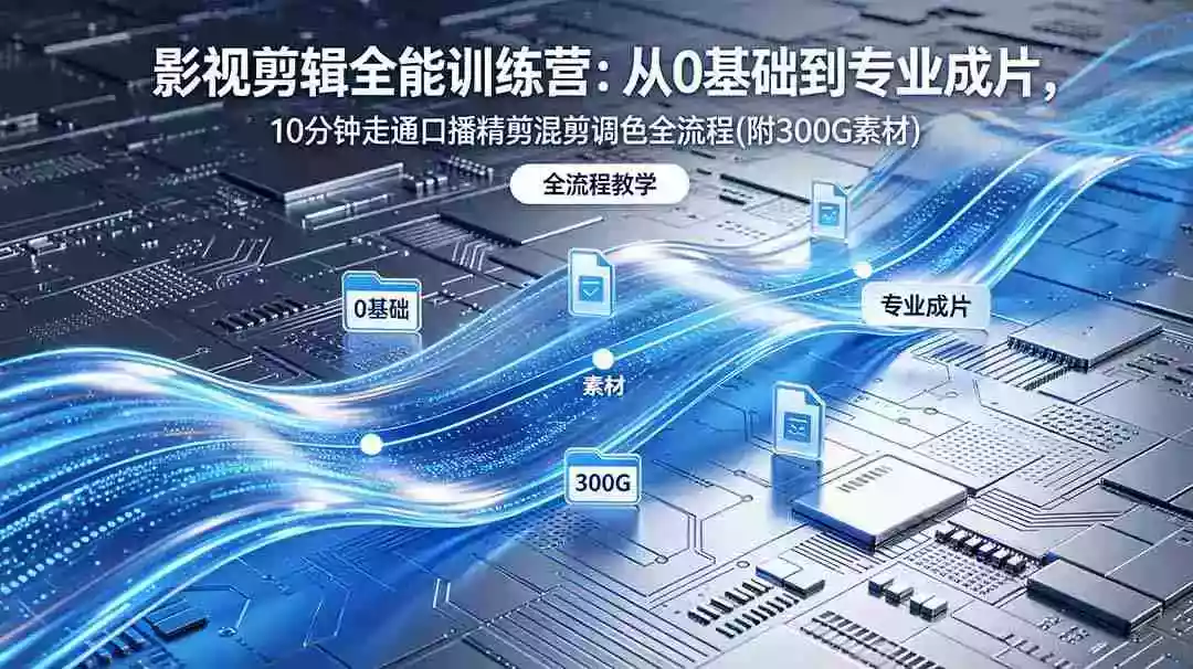 2026影视剪辑全能实战课｜0基础到专业成片，全流程教学，高清带300G素材