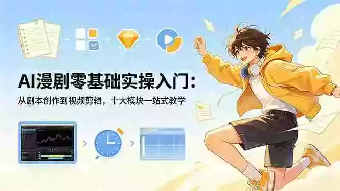 AI漫剧零基础实操入门:从剧本创作到视频剪辑,十大模块一站式教学 AI漫剧零基础实操入门:从剧本创作到视频剪辑,十大模块一站式教学