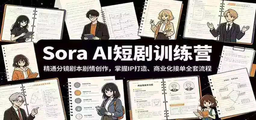 Sora AI短剧训练营：精通分镜剧本剧情创作，掌握IP打造、商业化接单全套流程