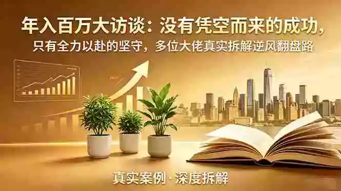 年入百万大访谈-更新:没有凭空而来的成功,只有全力以赴的坚守,多位大佬真实拆解逆风翻盘路 年入百万大访谈-更新:没有凭空而来的成功,只有全力以赴的坚守,多位大佬真实拆解逆风翻盘路