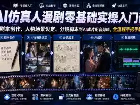 AI仿真人漫剧零基础实操入门课,从剧本创作、人物场景设定、分镜脚本到AI成片配音剪辑,全流程手把手教学