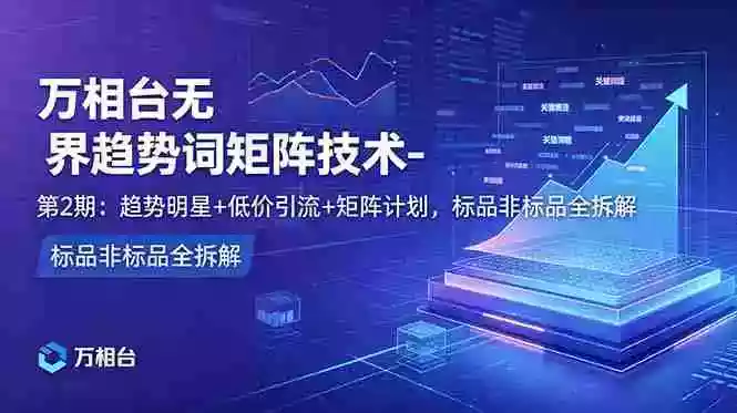万相台无界趋势词矩阵技术-第2期：趋势明星+低价引流+矩阵计划，标品非标品全拆解