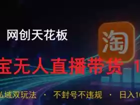 2026网创天花板,淘宝无人直播带货15.0,公域+私域双玩法,日入1k+,不违规不封号【揭秘】