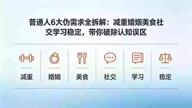 付费文章：普通人6大伪需求全拆解：减重婚姻美食社交学习稳定，带你破除认知误区