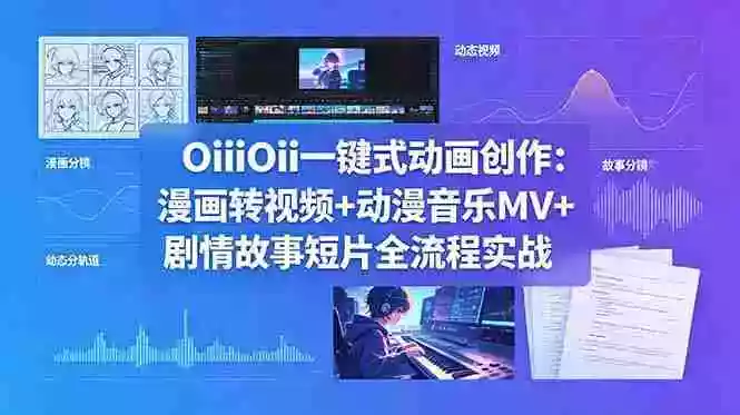 OiiOii一键式动画创作:漫画转视频+动漫音乐MV+剧情故事短片全流程实战