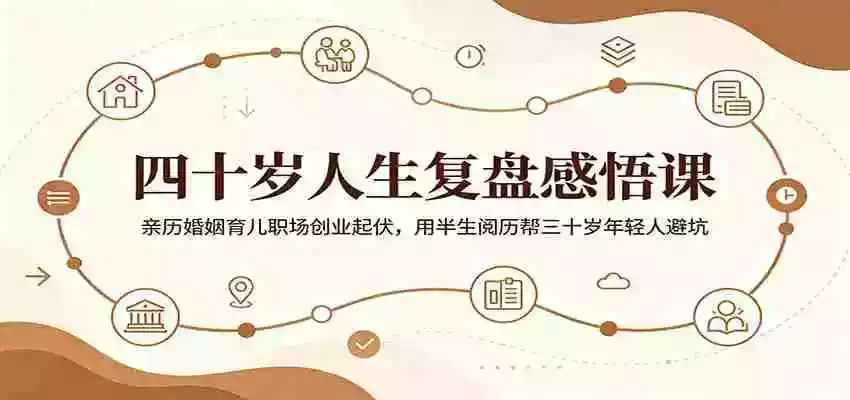 四十岁人生复盘感悟课：亲历婚姻育儿职场创业起伏，用半生阅历帮三十岁年轻人避坑