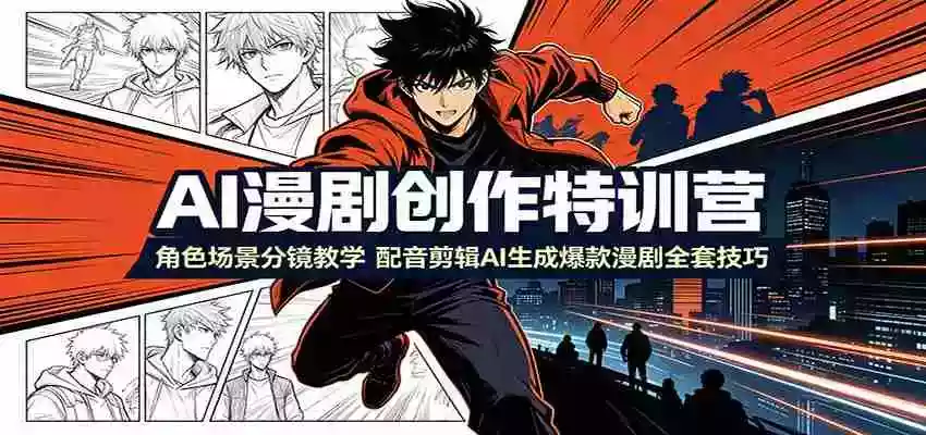 AI漫剧创作特训营:角色场景分镜教学,配音剪辑AI生成爆款漫剧全套技巧 AI漫剧创作特训营:角色场景分镜教学,配音剪辑AI生成爆款漫剧全套技巧