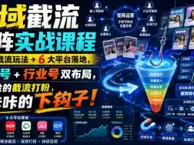 全域截流矩阵实战课程|7大截流玩法+6大平台落地,素人号+行业号双布局,不要脸的截流打粉,咔咔咔的下钩子!