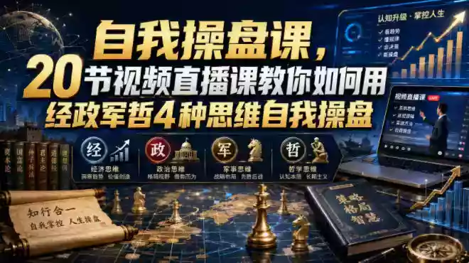 自我操盘课,20节视频直播课教你如何用经政军哲4种思维自我操盘 自我操盘课,20节视频直播课教你如何用经政军哲4种思维自我操盘