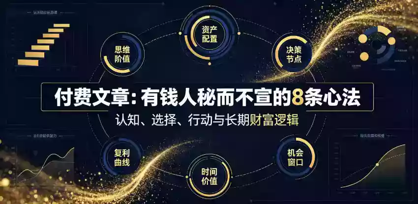 付费文章:有钱人秘而不宣的8条心法 付费文章:有钱人秘而不宣的8条心法