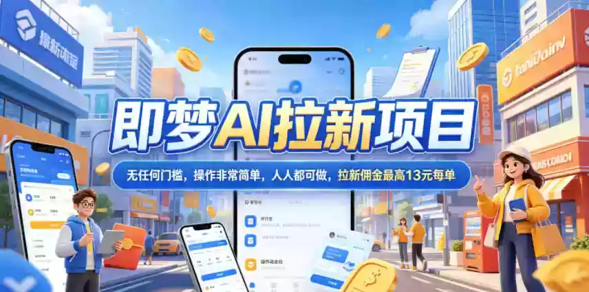 2026年即梦AI拉新项目最新玩法,无任何门槛,操作非常简单,人人都可做,拉新佣金最高13米每单(更新07月25日) 2026年即梦AI拉新项目最新玩法,无任何门槛,操作非常简单,人人都可做,拉新佣金最高13米每单(更新07月25日)
