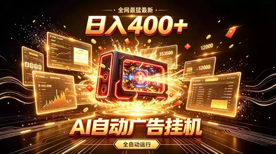 全网最猛最新的AI自动广告挂G,狠收益日入400+,真正做到躺賺式变现【揭秘】 全网最猛最新的AI自动广告挂G,狠收益日入400+,真正做到躺賺式变现【揭秘】