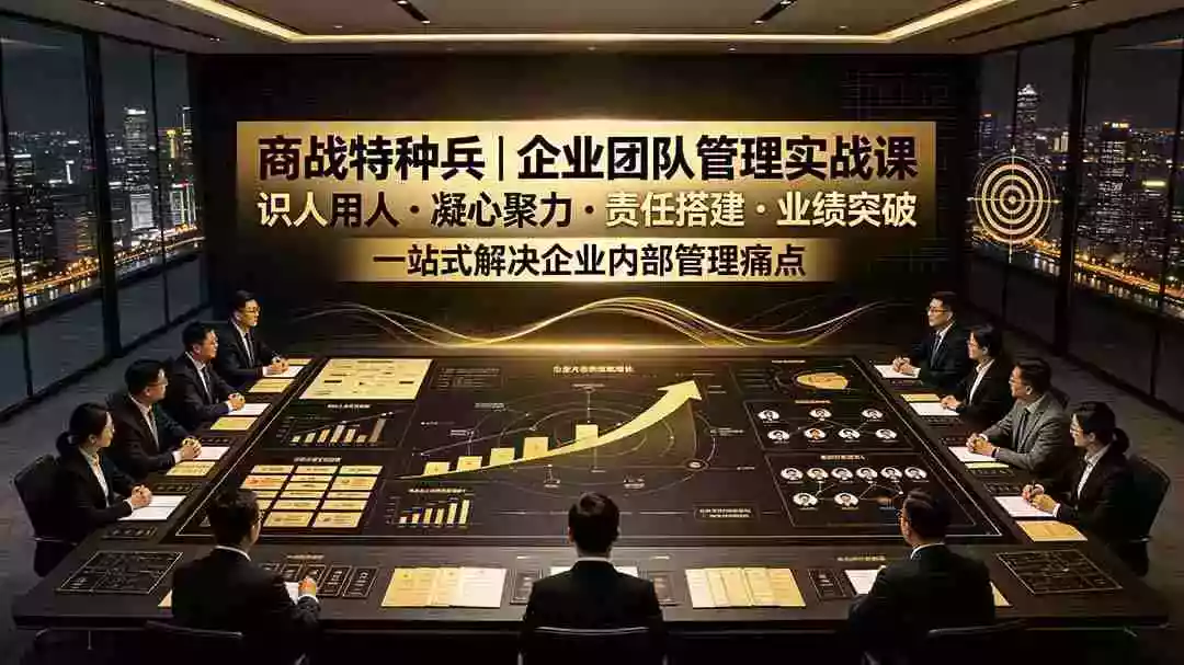 商战特种兵｜企业团队管理实战课：识人用人｜凝心聚力｜责任搭建｜业绩突破，一站式解决企业内部管理痛点