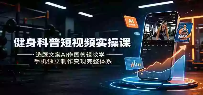 健身科普短视频实操课:选题文案AI作图剪辑教学,手机独立制作变现完整体系 健身科普短视频实操课:选题文案AI作图剪辑教学,手机独立制作变现完整体系