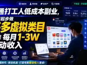 普通打工人低成本副业,从零起步做多多虚拟类目,收获每月1-3W被动收入【揭秘】