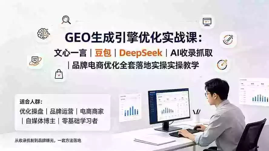 GEO生成引擎优化实战课:文心一言|豆包|DeepSeek|AI收录抓取|品牌电商优化全套落地实操教学 GEO生成引擎优化实战课:文心一言|豆包|DeepSeek|AI收录抓取|品牌电商优化全套落地实操教学