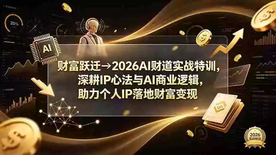 财富跃迁→2026AI财道实战特训，深耕IP心法与AI商业逻辑，助力个人IP落地财富变现