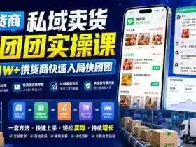 供货商私域卖货快团团实操课,帮助1W+供货商快速入局快团团
