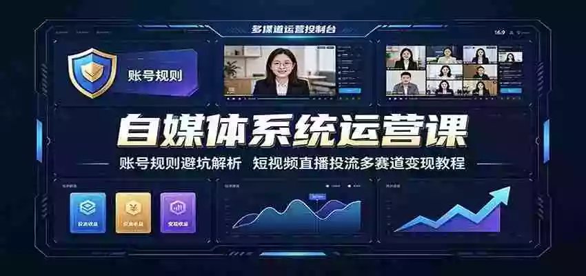 自媒体系统运营课:账号规则避坑解析,短视频直播投流多赛道变现教程 自媒体系统运营课:账号规则避坑解析,短视频直播投流多赛道变现教程
