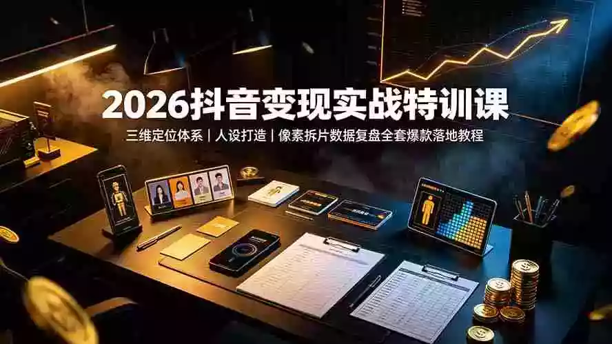2026抖音变现实战特训课:三维定位体系|人设打造|像素拆片数据复盘全套爆款落地教程 2026抖音变现实战特训课:三维定位体系|人设打造|像素拆片数据复盘全套爆款落地教程