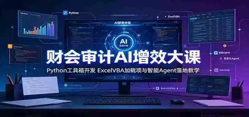 财会审计AI增效大课:Python工具箱开发,ExcelVBA加载项与智能Agent落地教学 财会审计AI增效大课:Python工具箱开发,ExcelVBA加载项与智能Agent落地教学