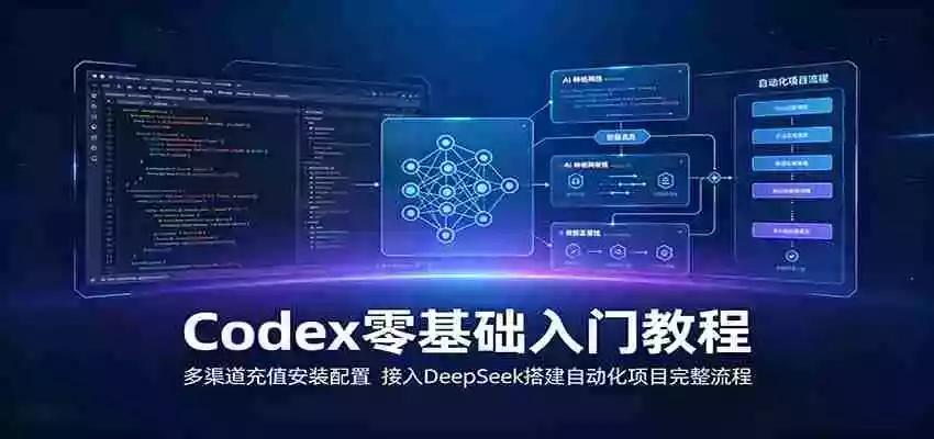 Codex零基础入门教程:多渠道充值安装配置,接入DeepSeek搭建自动化项目完整流程 Codex零基础入门教程:多渠道充值安装配置,接入DeepSeek搭建自动化项目完整流程