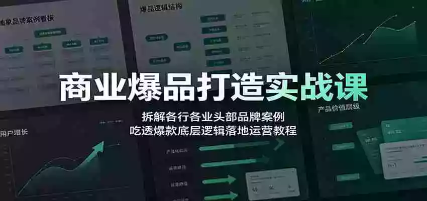 商业爆品打造实战课:拆解各行各业头部品牌案例,吃透爆款底层逻辑落地运营教程 商业爆品打造实战课:拆解各行各业头部品牌案例,吃透爆款底层逻辑落地运营教程