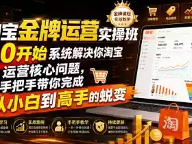 淘宝金牌运营实操班,从0开始系统解决你淘宝运营核心问题,手把手带你完成从小白到高手的蜕变(2026年7月)