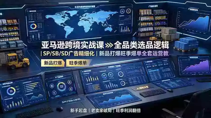 亚马逊跨境实战课:全品类选品逻辑|SP/SB/SD广告精细化|新品打爆旺季爆单全套运营教程 亚马逊跨境实战课:全品类选品逻辑|SP/SB/SD广告精细化|新品打爆旺季爆单全套运营教程