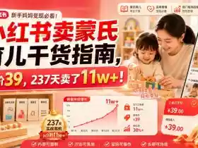 小红书卖蒙氏育儿干货指南,客单价39,237天卖了11w+!