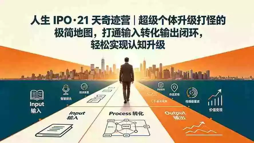 人生 IPO-21 天奇迹营|超级个体升级打怪的极简地图,打通输入转化输出闭环,轻松实现认知升级 人生 IPO-21 天奇迹营|超级个体升级打怪的极简地图,打通输入转化输出闭环,轻松实现认知升级