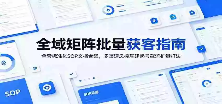 全域矩阵批量获客指南:全套标准化SOP文档合集,多渠道风控基建起号截流扩量打法 全域矩阵批量获客指南:全套标准化SOP文档合集,多渠道风控基建起号截流扩量打法