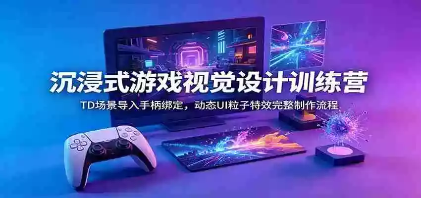 沉浸式游戏视觉设计训练营:TD场景导入手柄绑定,动态UI粒子特效完整制作流程 沉浸式游戏视觉设计训练营:TD场景导入手柄绑定,动态UI粒子特效完整制作流程
