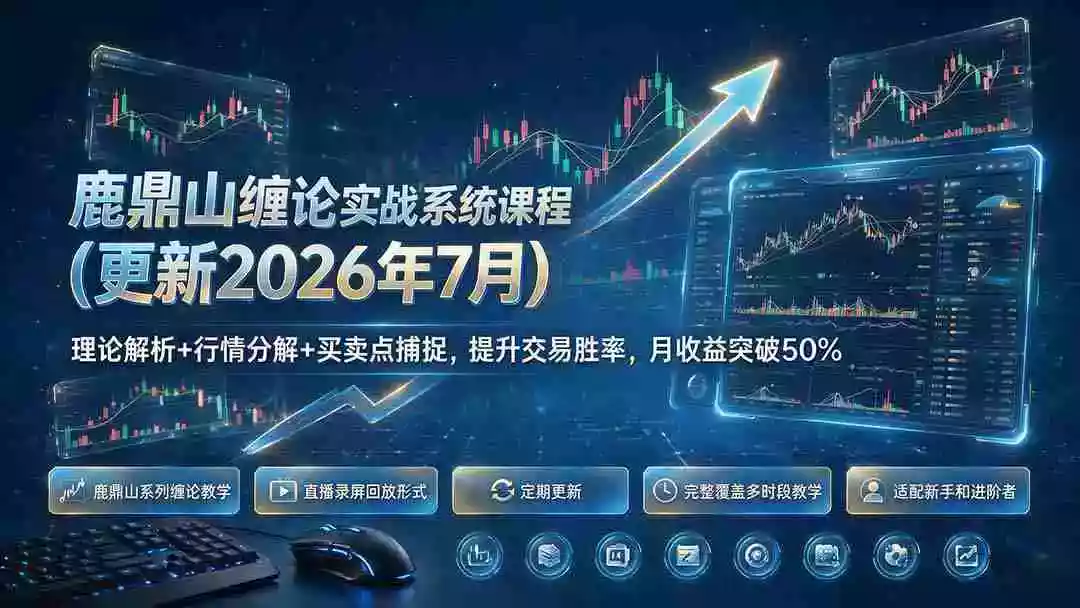 鹿鼎山缠论实战系统课程(更新26年7月),理论解析+行情分解+买卖点捕捉,提升交易胜率,月收益突破50% 鹿鼎山缠论实战系统课程(更新26年7月),理论解析+行情分解+买卖点捕捉,提升交易胜率,月收益突破50%
