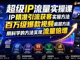 超级IP流量实操课，IP精准引流获客实操方法，百万级爆款视频底层方法，用科学的方法实现流量倍增